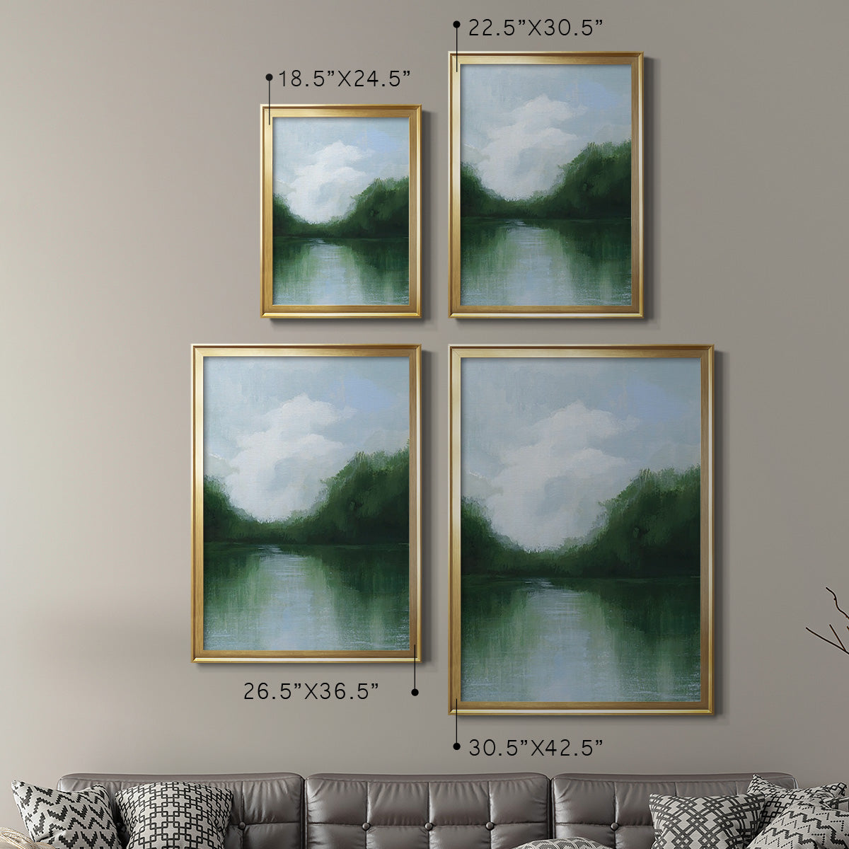 Mossy Reflections II - Modern Framed Canvas Print