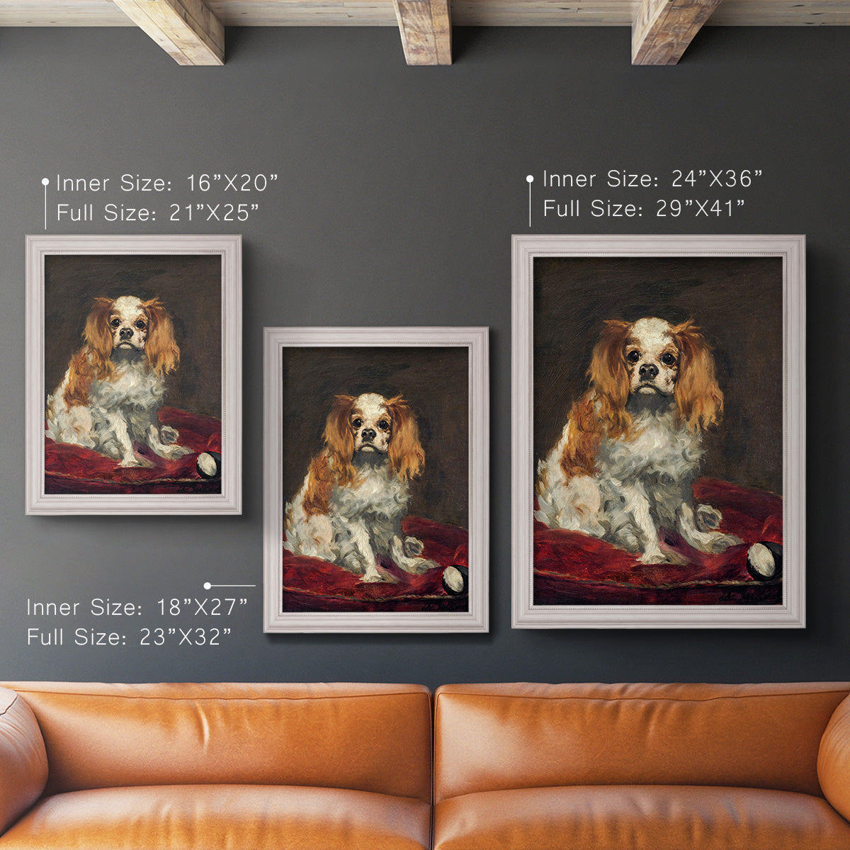 A King Charles Spaniel - Ornate Framed Canvas Print