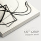 Canvas art print of a simplified line drawing of cat using loose strokes, highlighting texture and gallery-wrapped edges