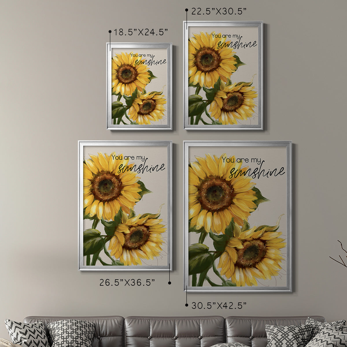 You Are My Sunshine - Modern Framed Canvas Print