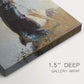 Close-up of a gallery-wrapped canvas corner showing a soft landscape portrait with subtle detail, highlighting texture and print detail.