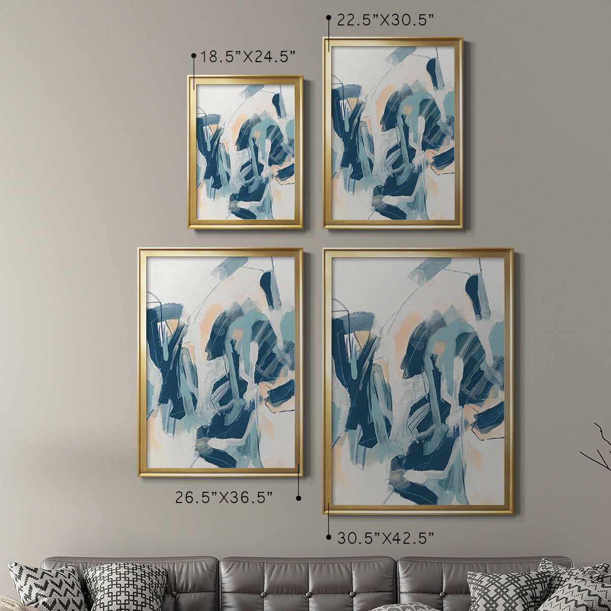 Interlocking Melody I - Modern Framed Canvas Print