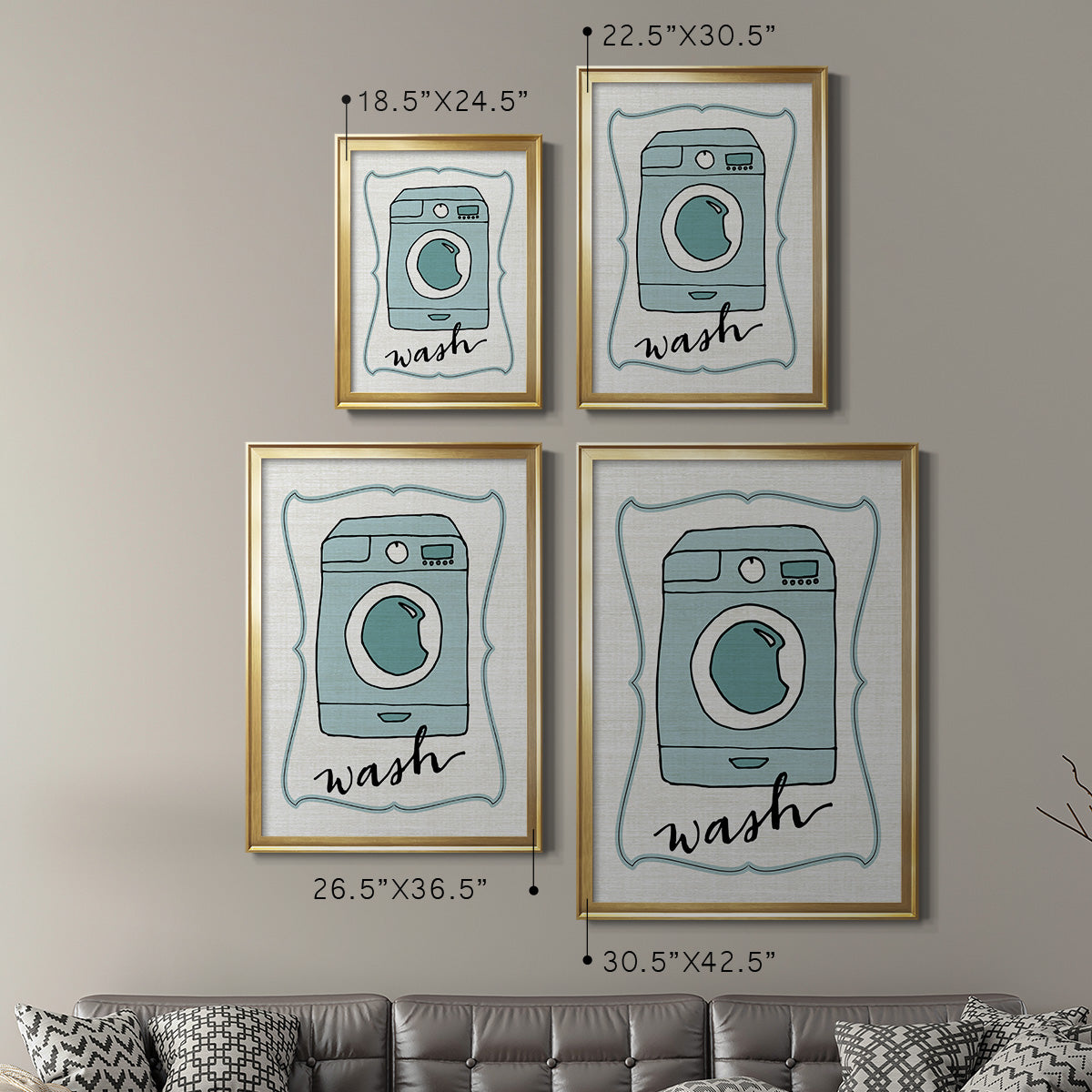 Wash - Modern Framed Canvas Print