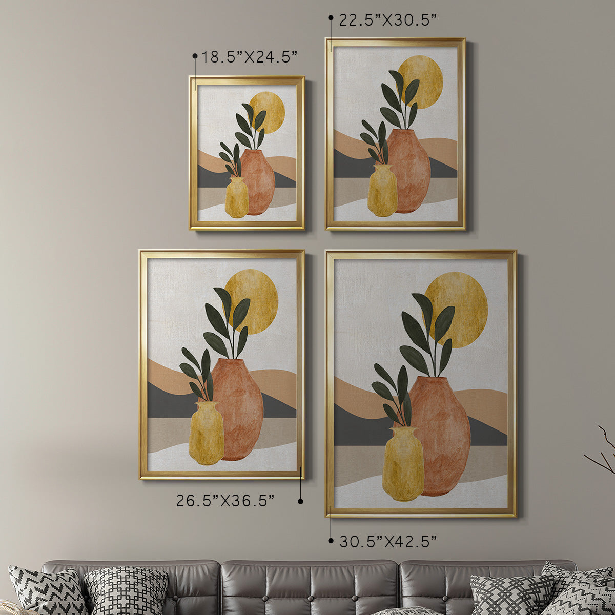 Adobe Moon II - Modern Framed Canvas Print