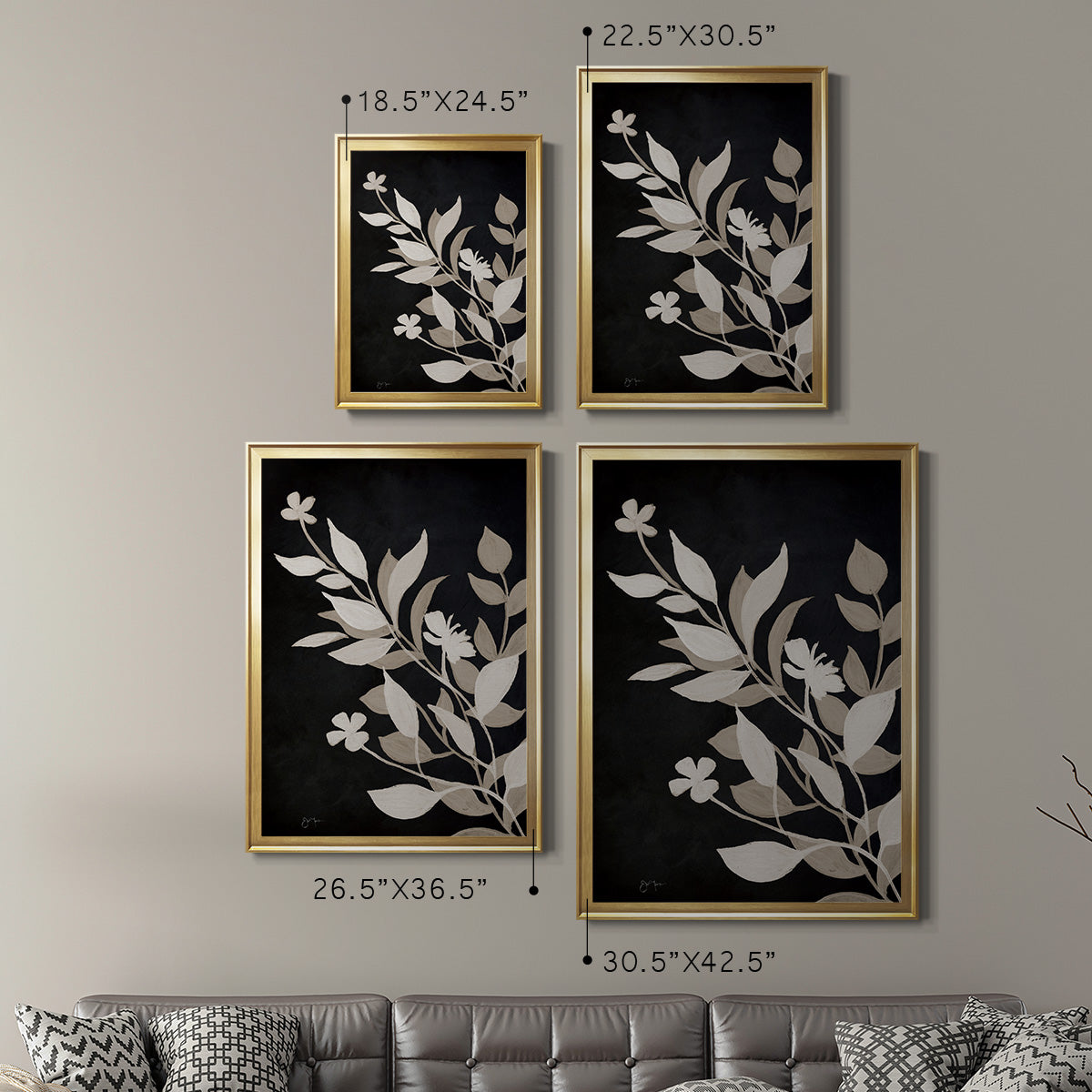 Midnight Silhouette II - Modern Framed Canvas Print