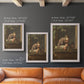 Classical genre painting of a child blowing soap bubbles by Jean-Siméon Chardin in an ornate weathered white frame shown in multiple vertical size options.