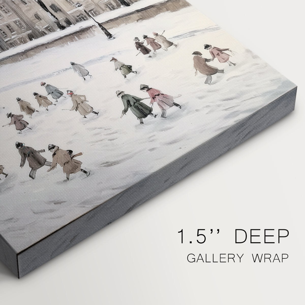 Frostlit Nativity Village - Canvas Art Print