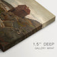 Canvas art print of a coastal home near shoreline with boats and surrounding landscape, highlighting texture and gallery-wrapped edges