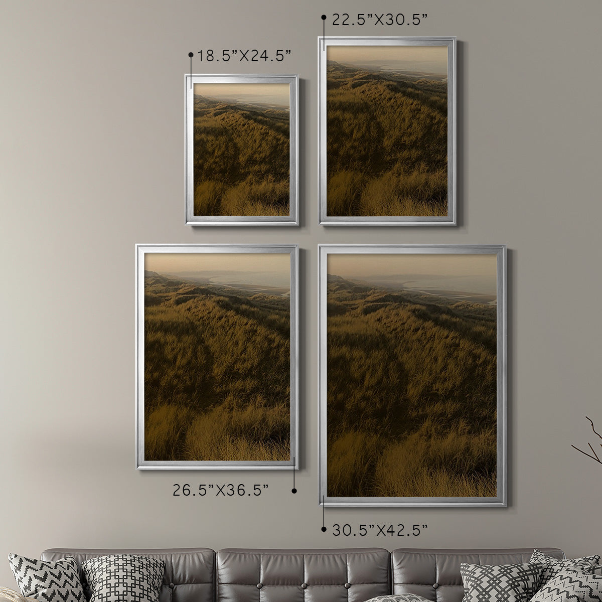 Golden Fog II - Modern Framed Canvas Print