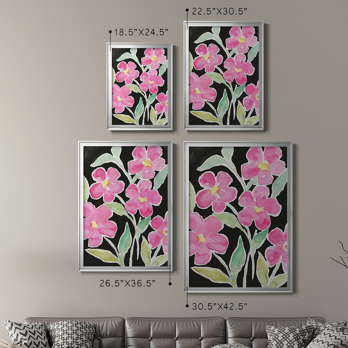 Floral Choir - Modern Framed Canvas Print