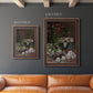 Early impressionist floral painting by Claude Monet in an ornate bronzed mahogany wood frame shown in multiple vertical size options.