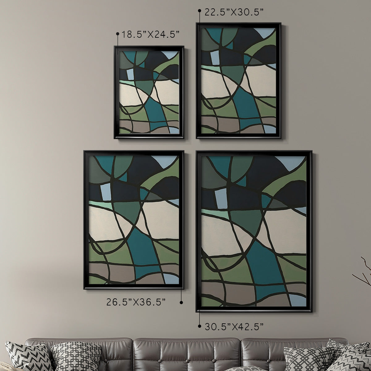 Multicolor Stained Glass I - Modern Framed Canvas Print