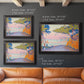 Pointillist coastal seascape by Paul Signac in an ornate black frame with gilded inner detail shown in multiple size options.