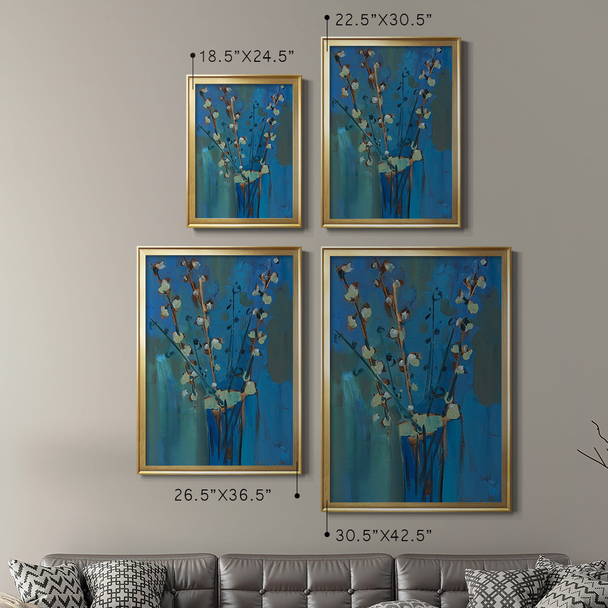 Winter Willow II - Modern Framed Canvas Print