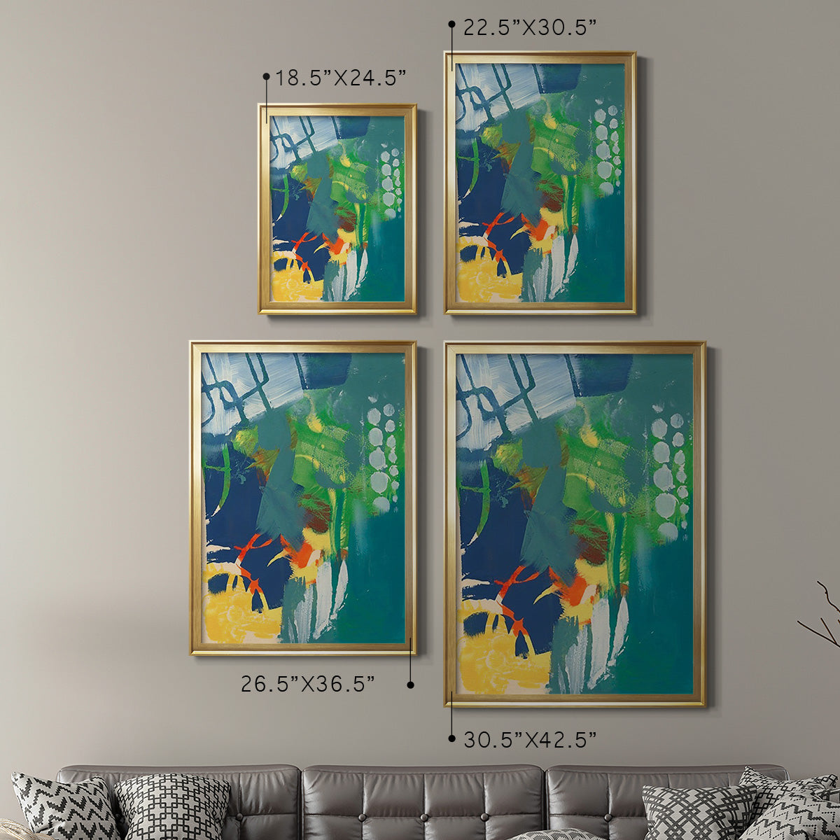 Tropical Graphics III - Modern Framed Canvas Print