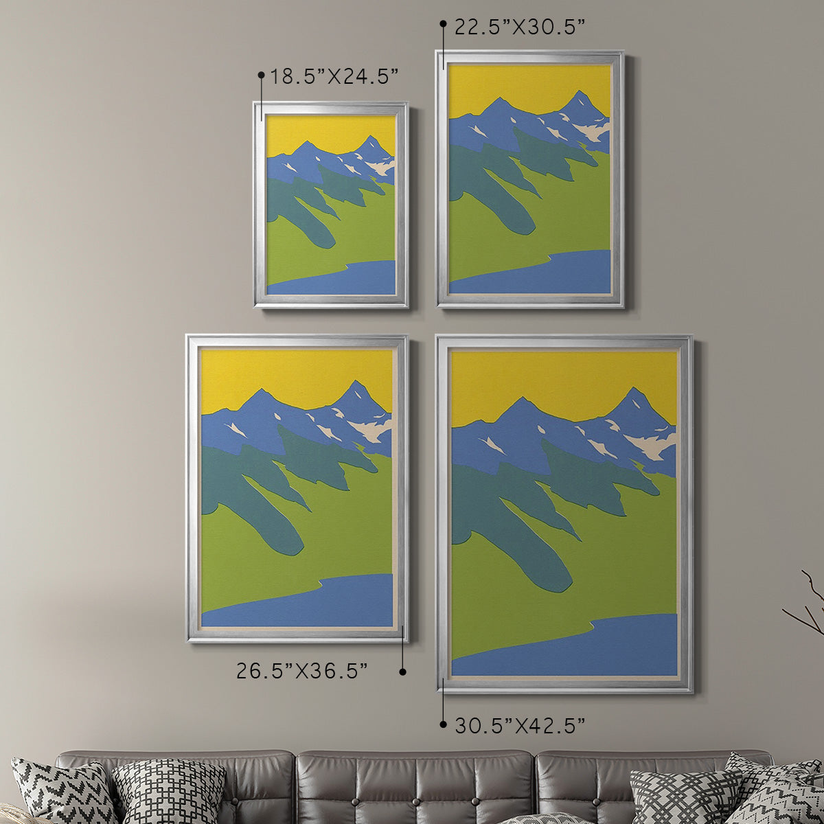 Bright Glacial Lake II - Modern Framed Canvas Print