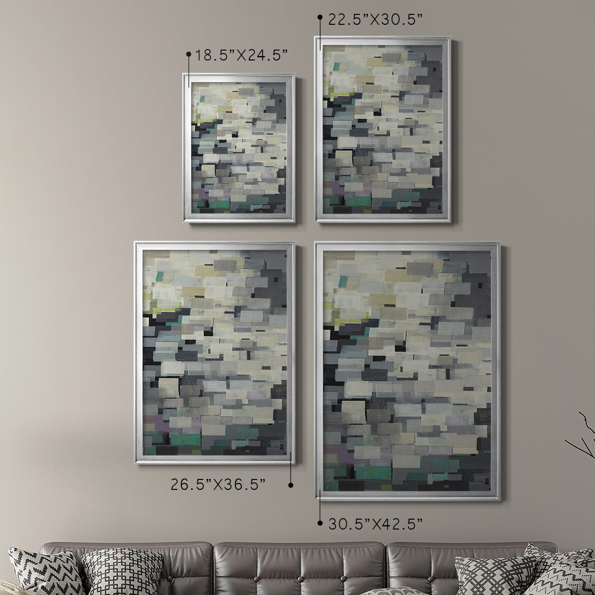 Puzzle Pieces V2 - Modern Framed Canvas Print