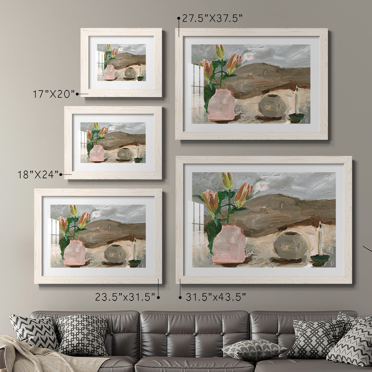 Vase of Pink Flowers V - Barnwood Framed Art Print