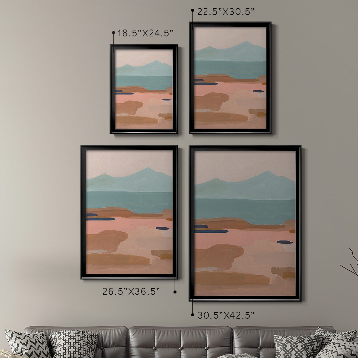 Desert Sunrise II - Modern Framed Canvas Print