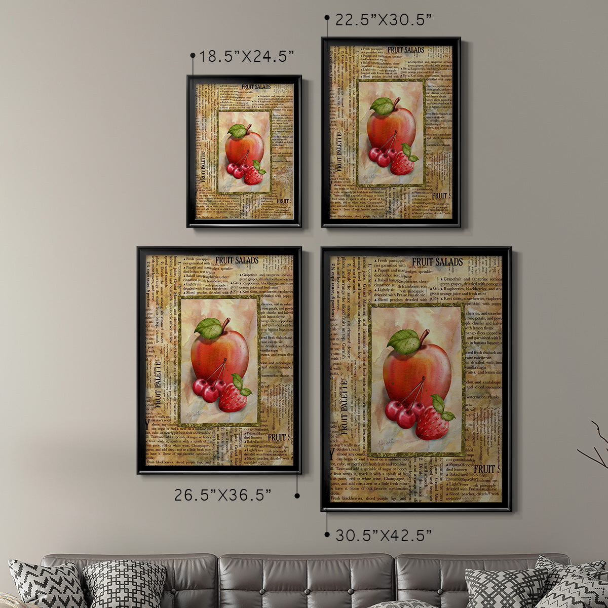 Mixed Fruit I - Modern Framed Canvas Print