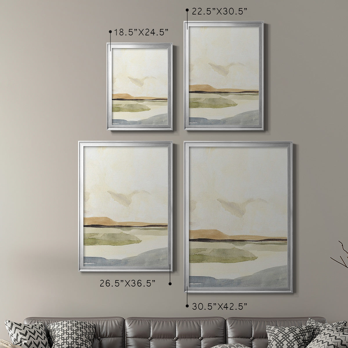 Slate Movement IV - Modern Framed Canvas Print