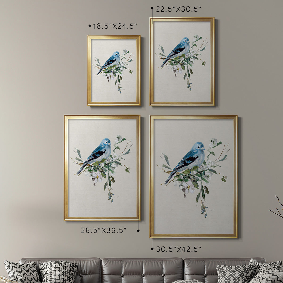 Bluebird Happy I - Modern Framed Canvas Print