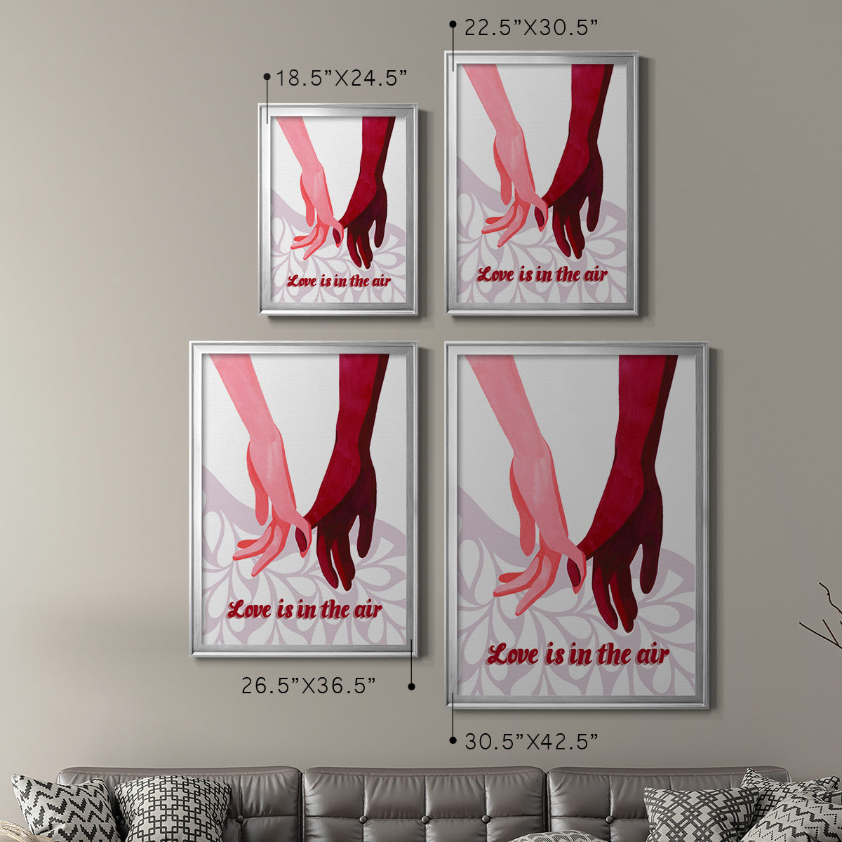Groovy Love II - Modern Framed Canvas Print