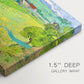 Canvas art print of a rolling hillside landscape with houses and fields under wide sky, highlighting texture and gallery-wrapped edges