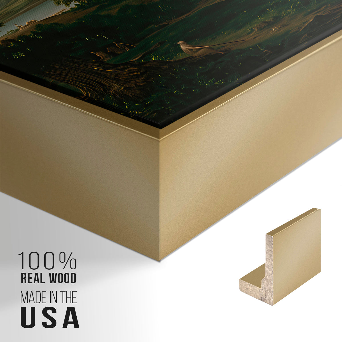 The Course of Empire: The Arcadian or Pastoral State, 1834 - Floater Framed Canvas Print
