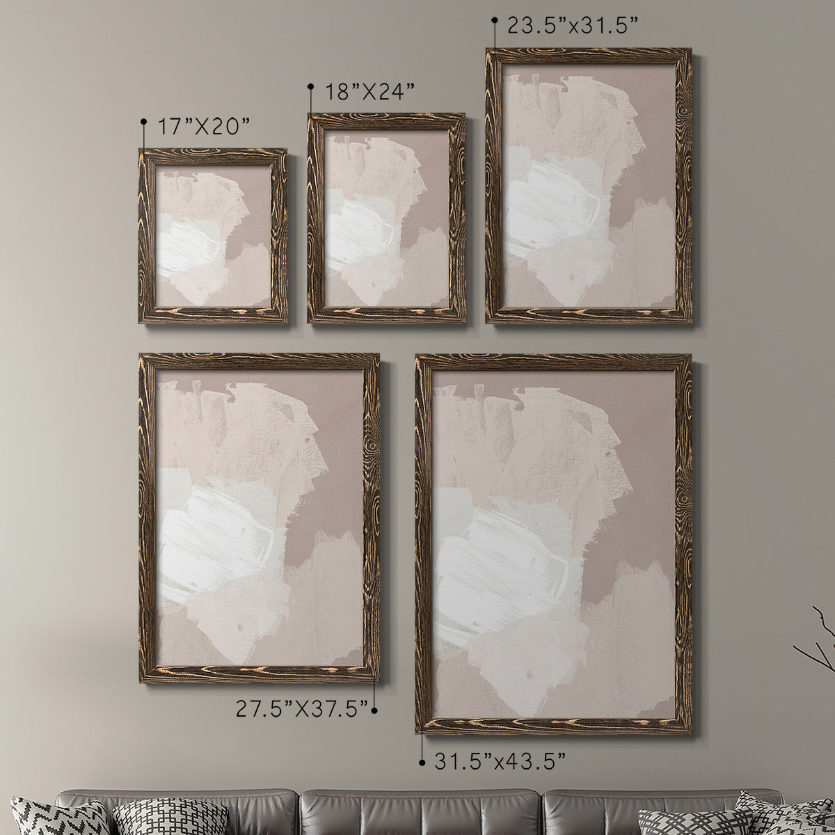 Cloud Slate I - Barnwood Framed Canvas Set