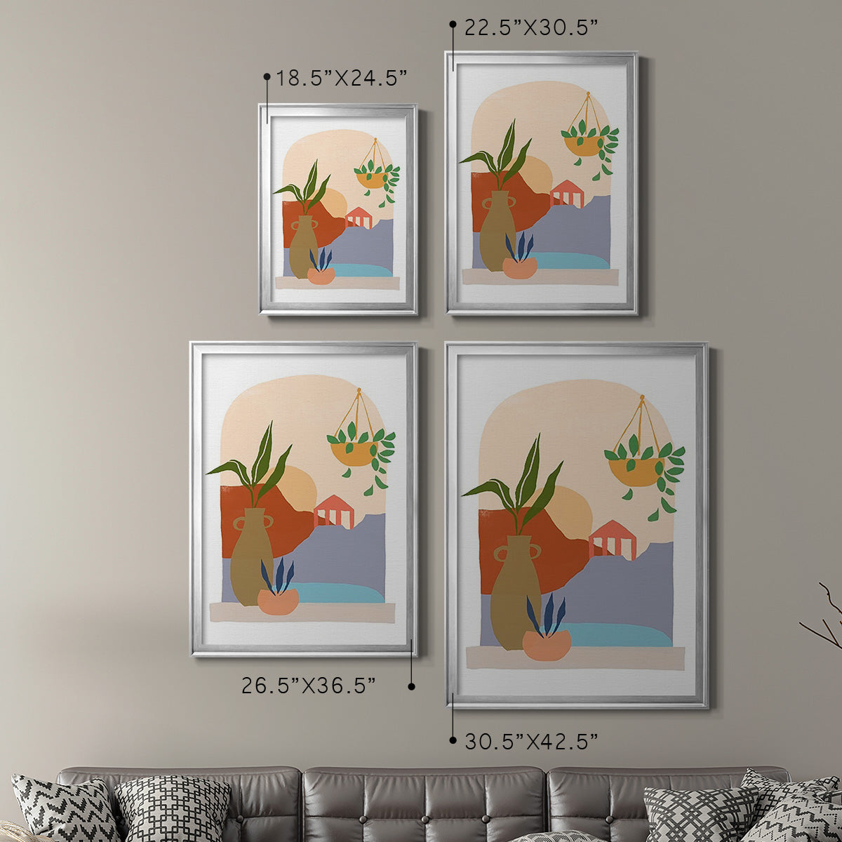 Paper Scene II - Modern Framed Canvas Print