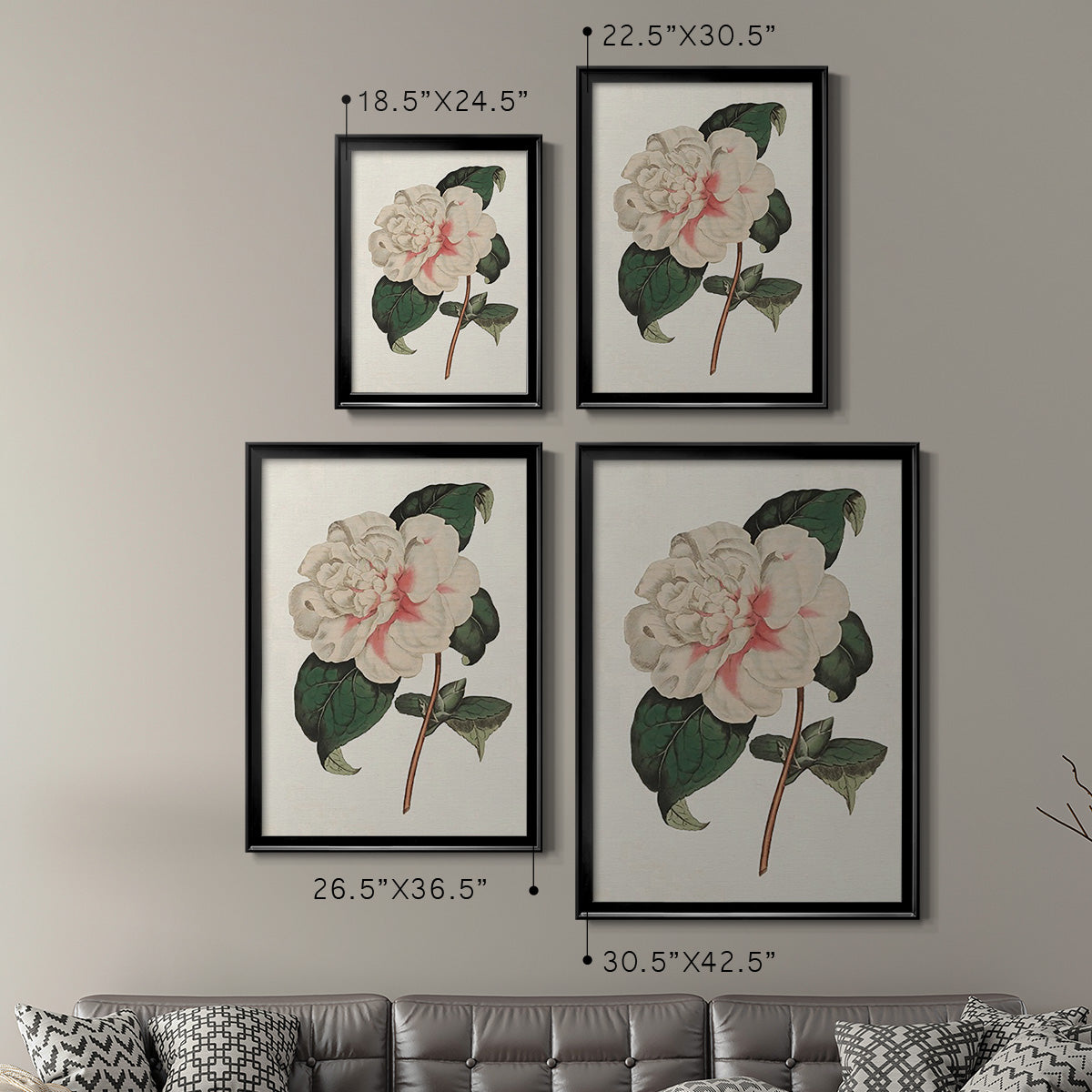 Pink Floral Mix VIII - Modern Framed Canvas Print