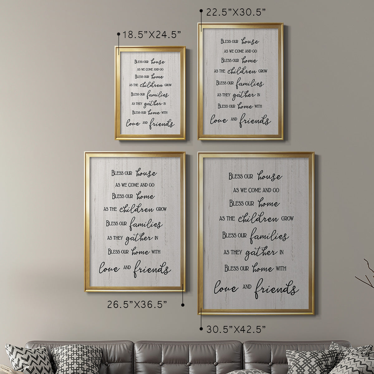 Love and Friends - Modern Framed Canvas Print