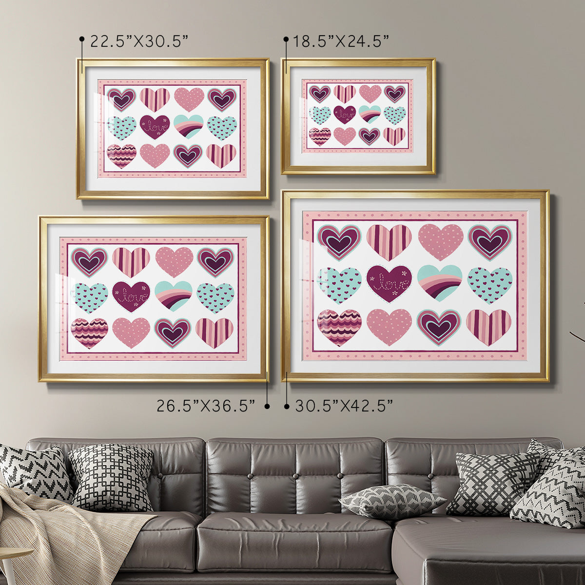 Sweet Valentine Collection A - Modern Framed Art Print