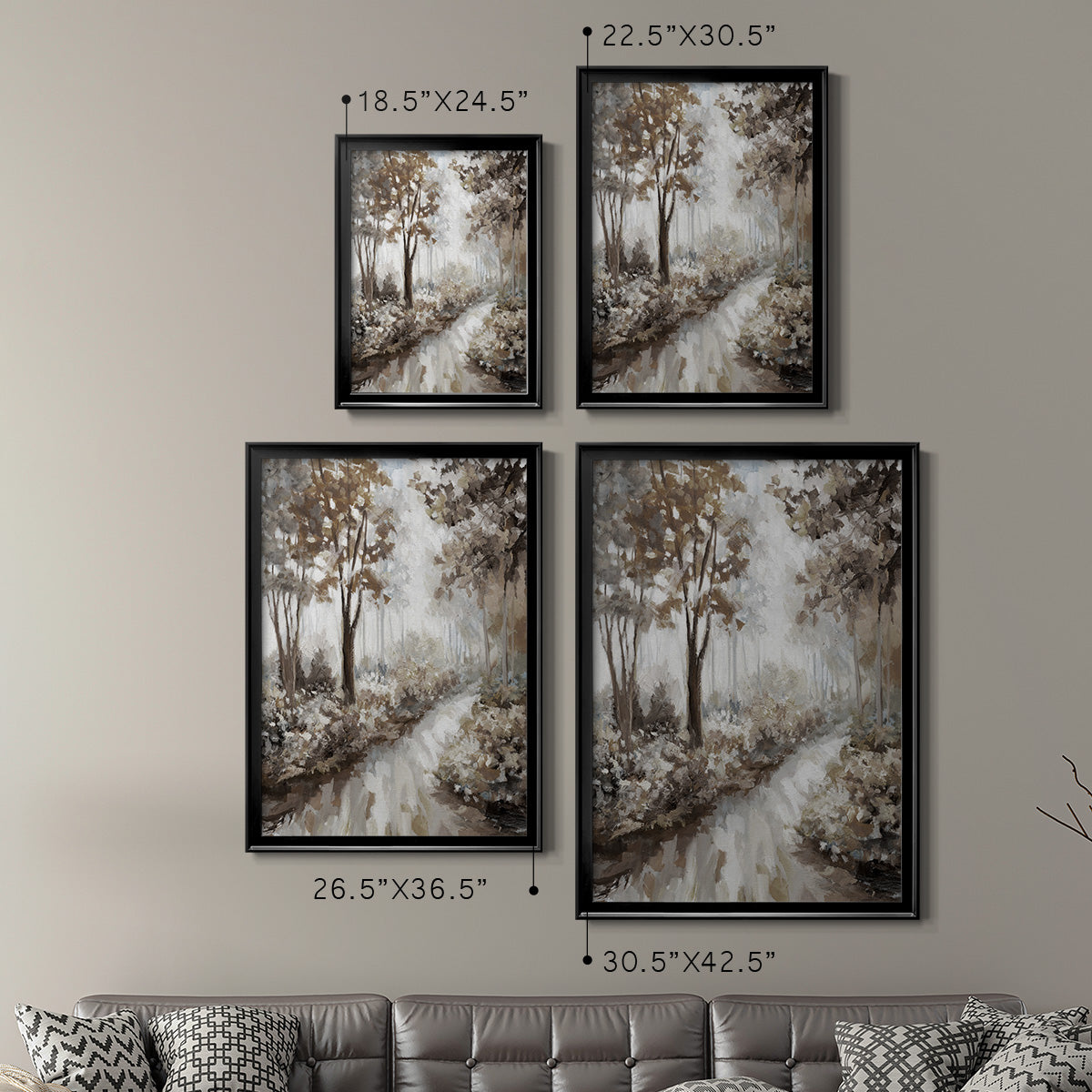 Into the Woods - Modern Framed Canvas Print