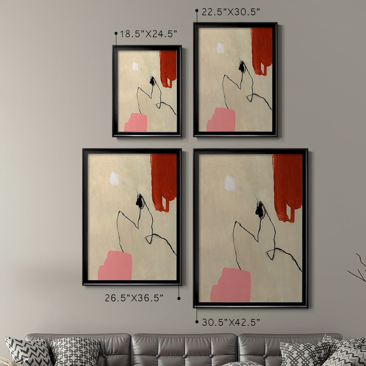 Terra Rosa Abstract II - Modern Framed Canvas Print