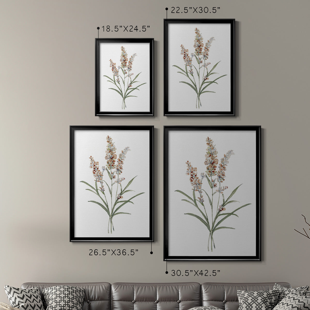 Dainty Botanical I - Modern Framed Canvas Print