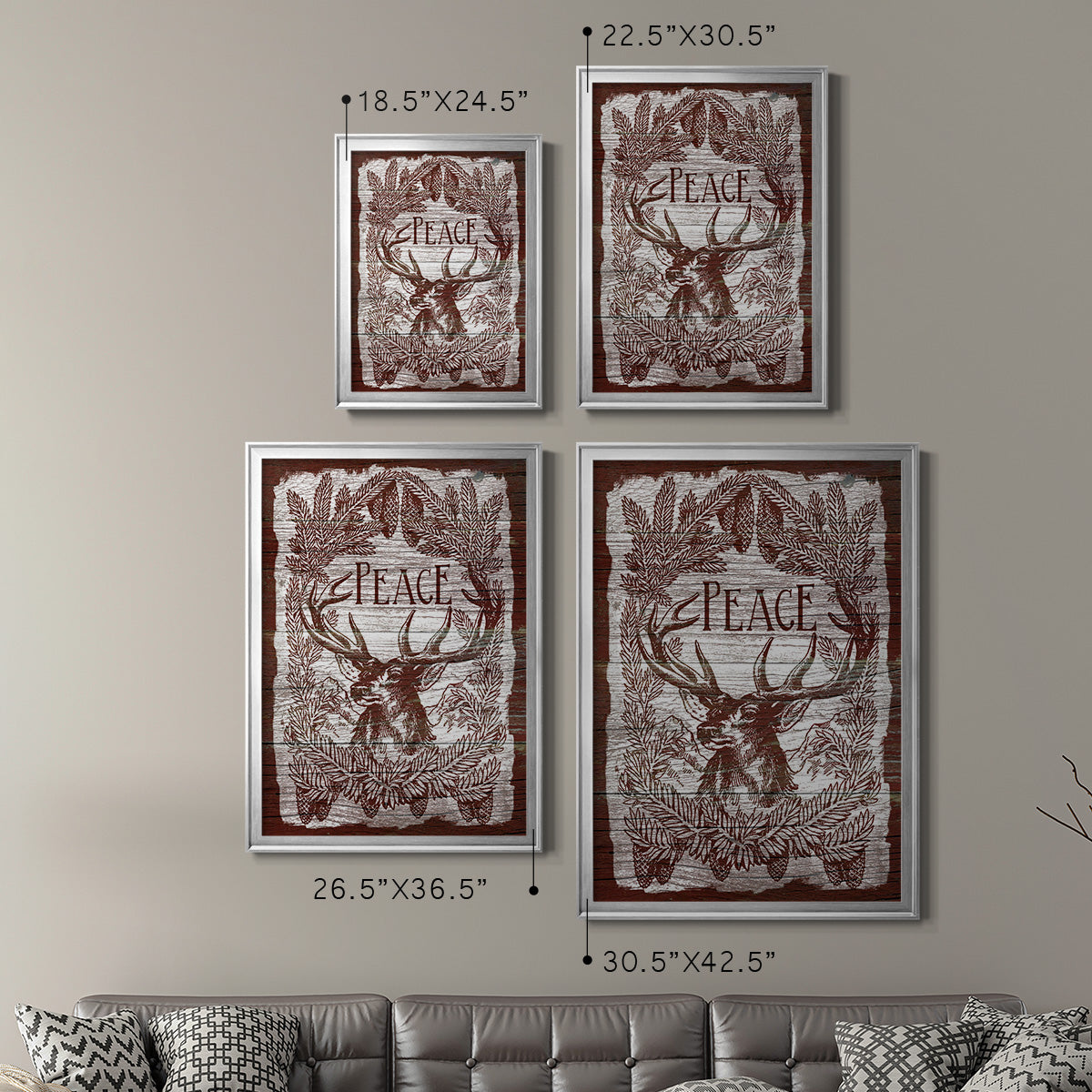 Red Wood Peace -  Framed Canvas Print