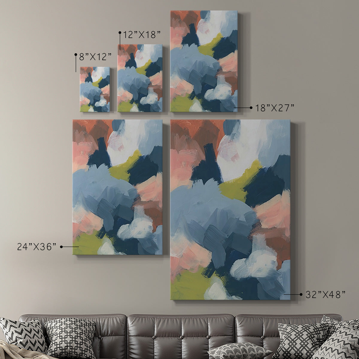 Soft Indigo Atmosphere I Premium Gallery Wrapped Canvas - Ready to Hang