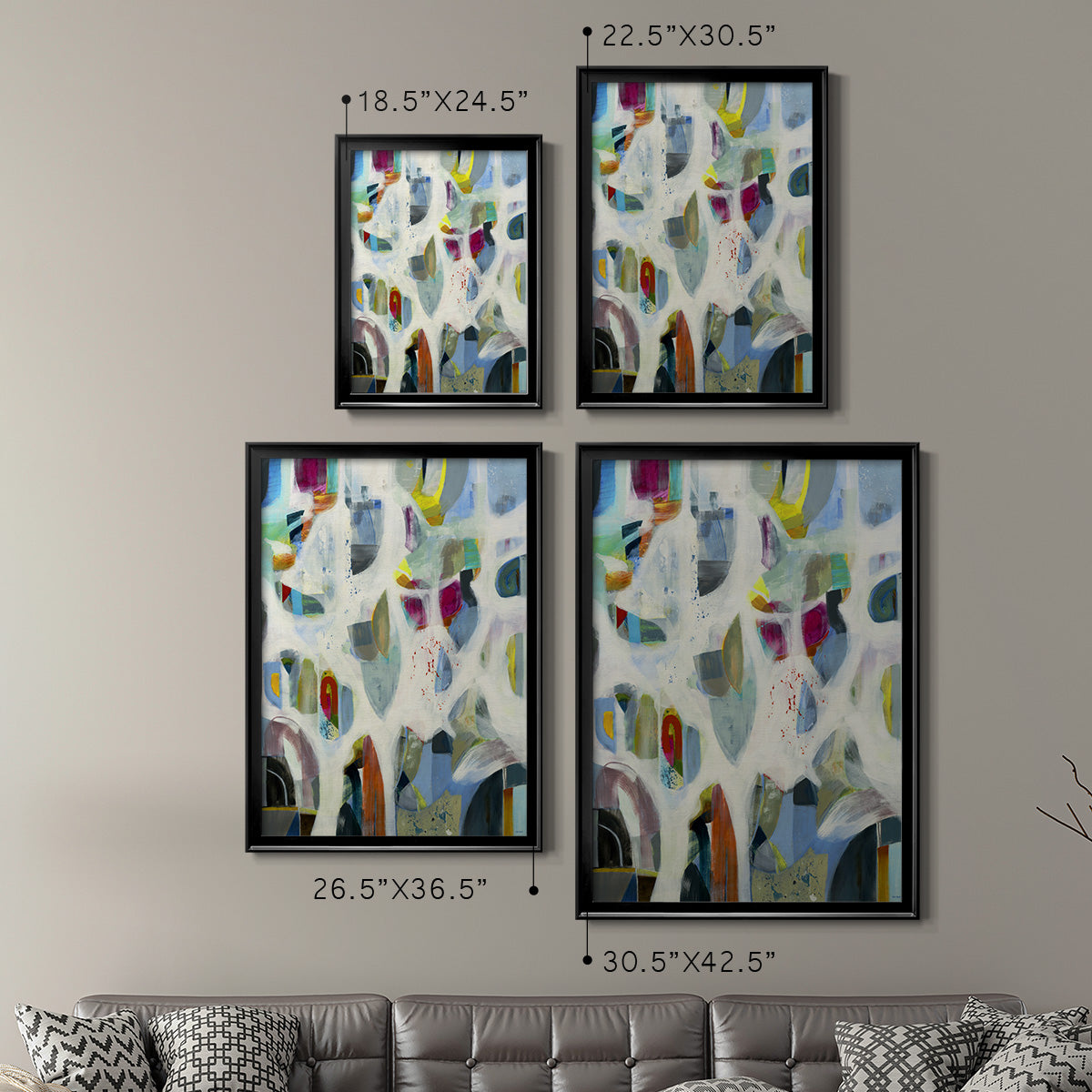 Interaction - Modern Framed Canvas Print
