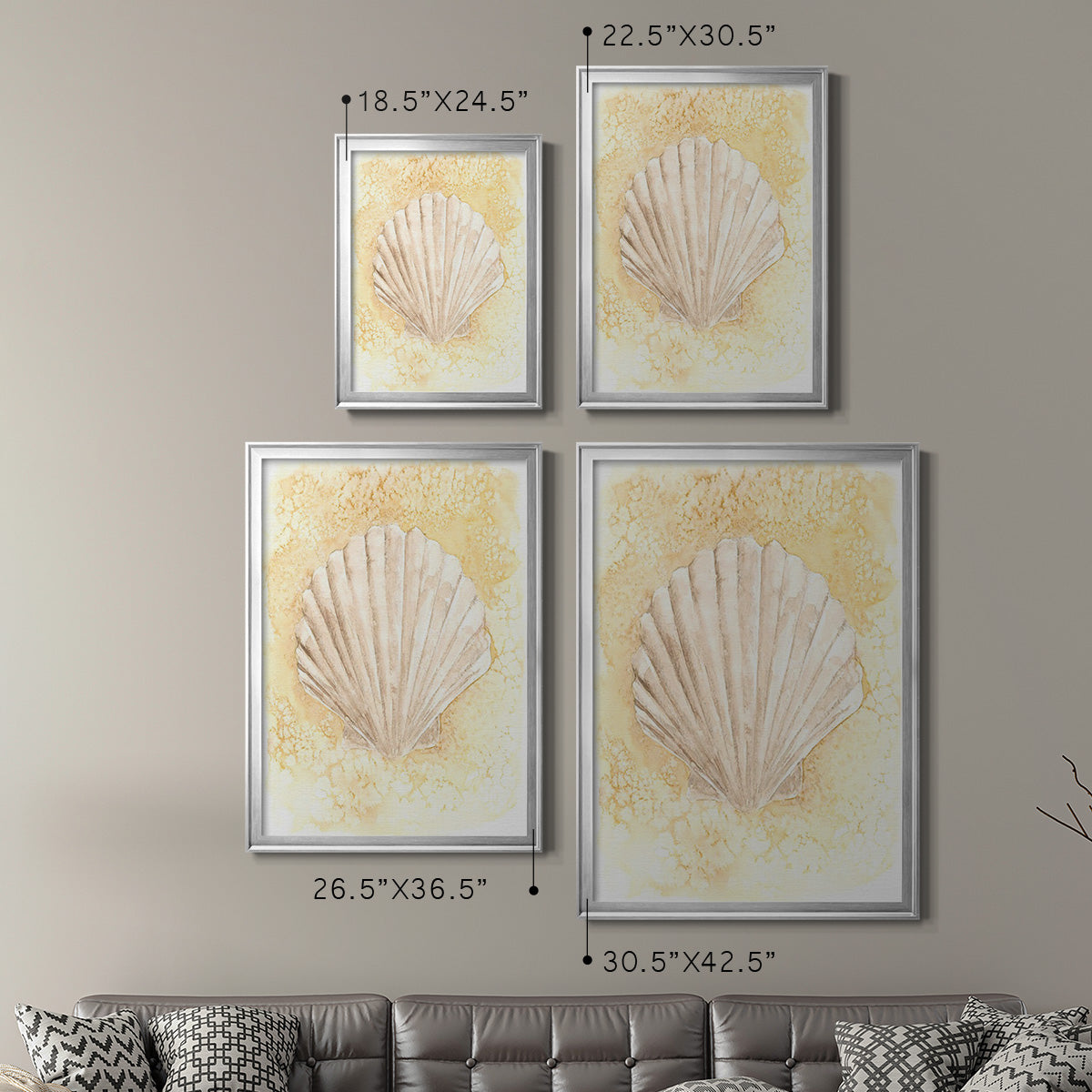 Salty Seashell II - Modern Framed Canvas Print