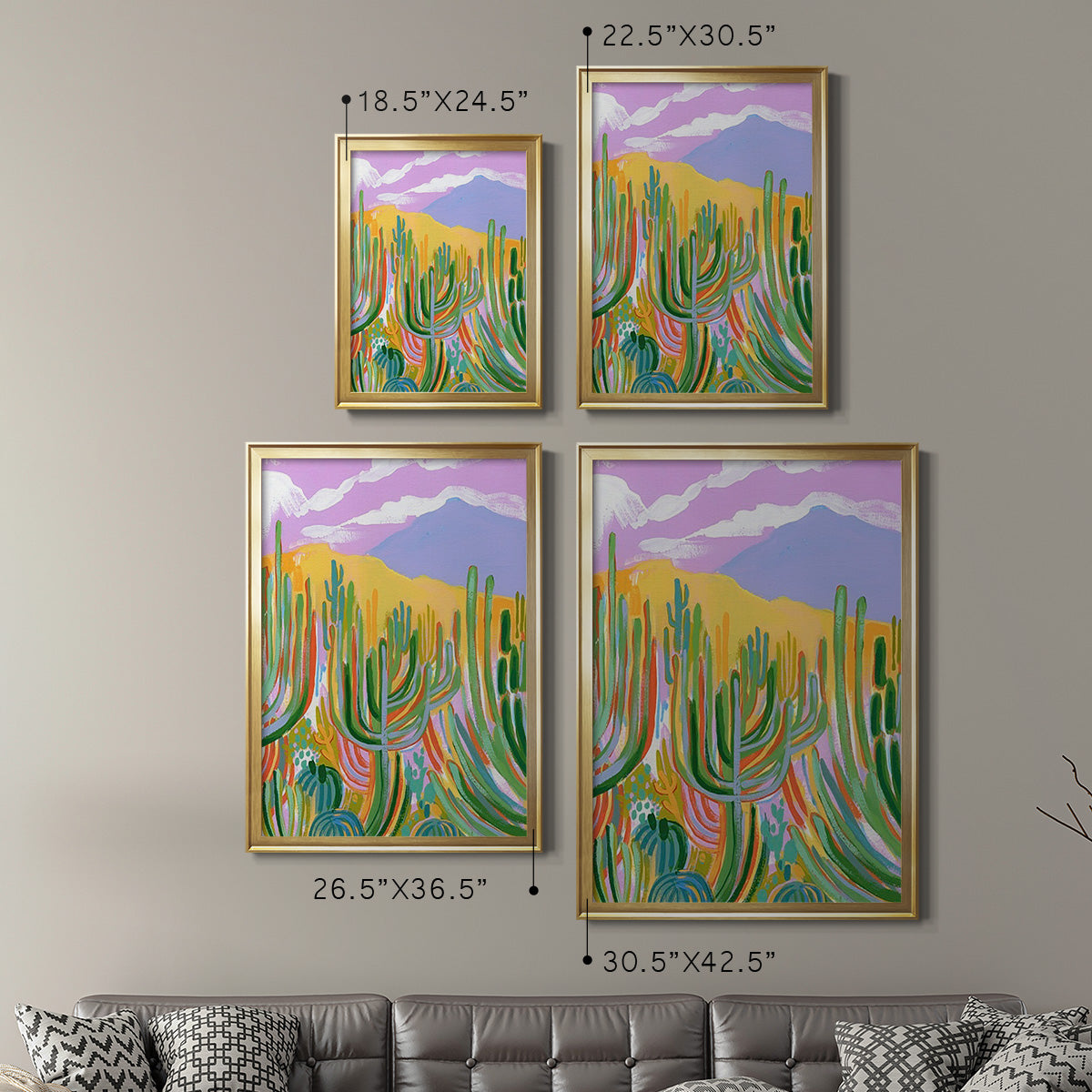 Lavender Desert I - Modern Framed Canvas Print