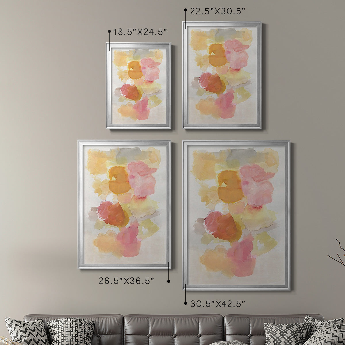 Warm Petals II - Modern Framed Canvas Print