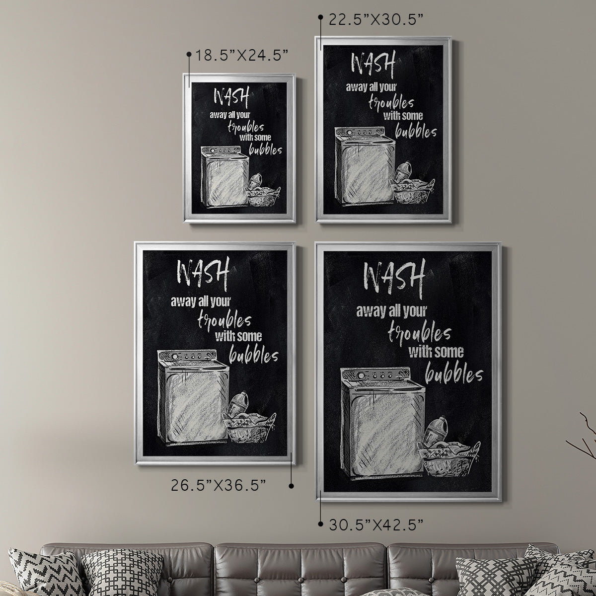Wash Away Your Troubles - Modern Framed Canvas Print