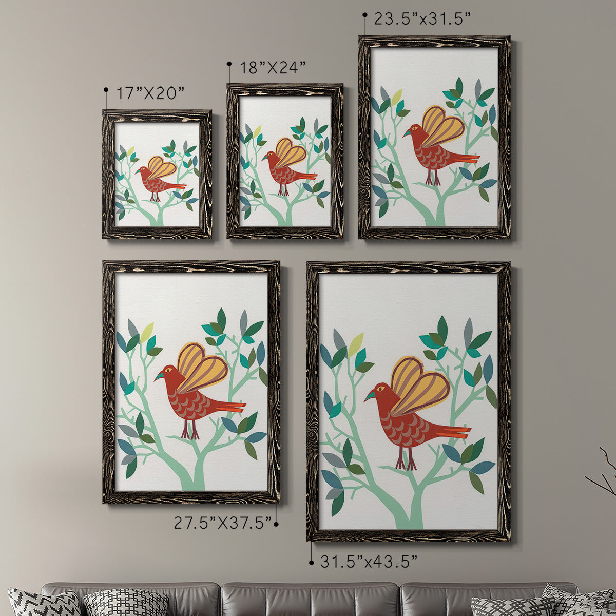 Whitty Bird I - Premium Framed Canvas 2 Piece Set - Ready to Hang