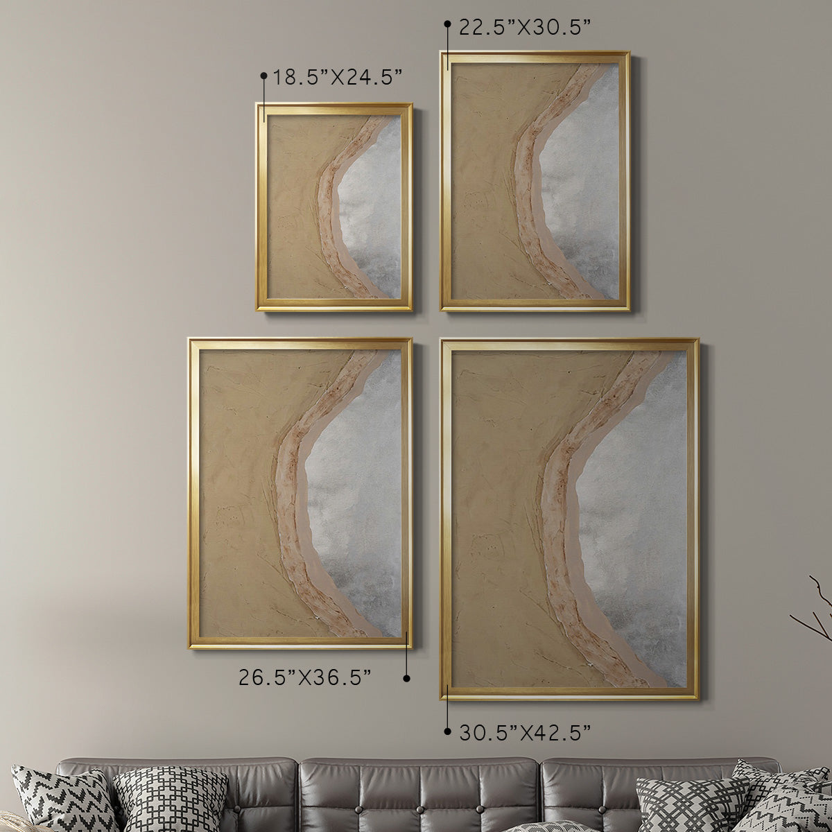 Silver Lake III - Modern Framed Canvas Print