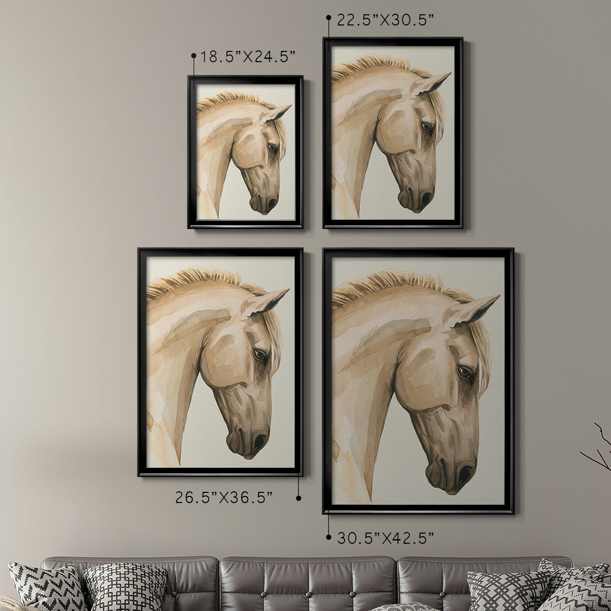 Golden Palomino I - Modern Framed Canvas Print