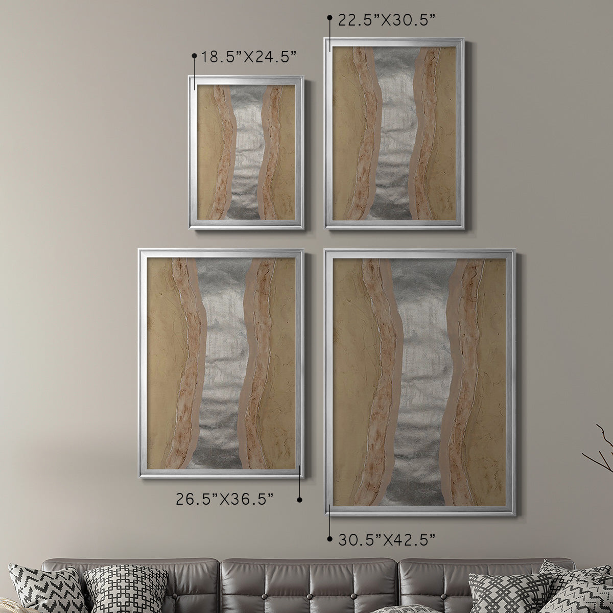Silver Lake II - Modern Framed Canvas Print