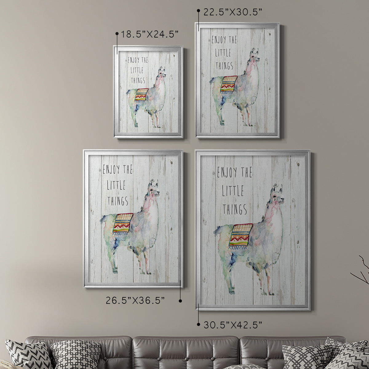 Llama Little Things - Modern Framed Canvas Print