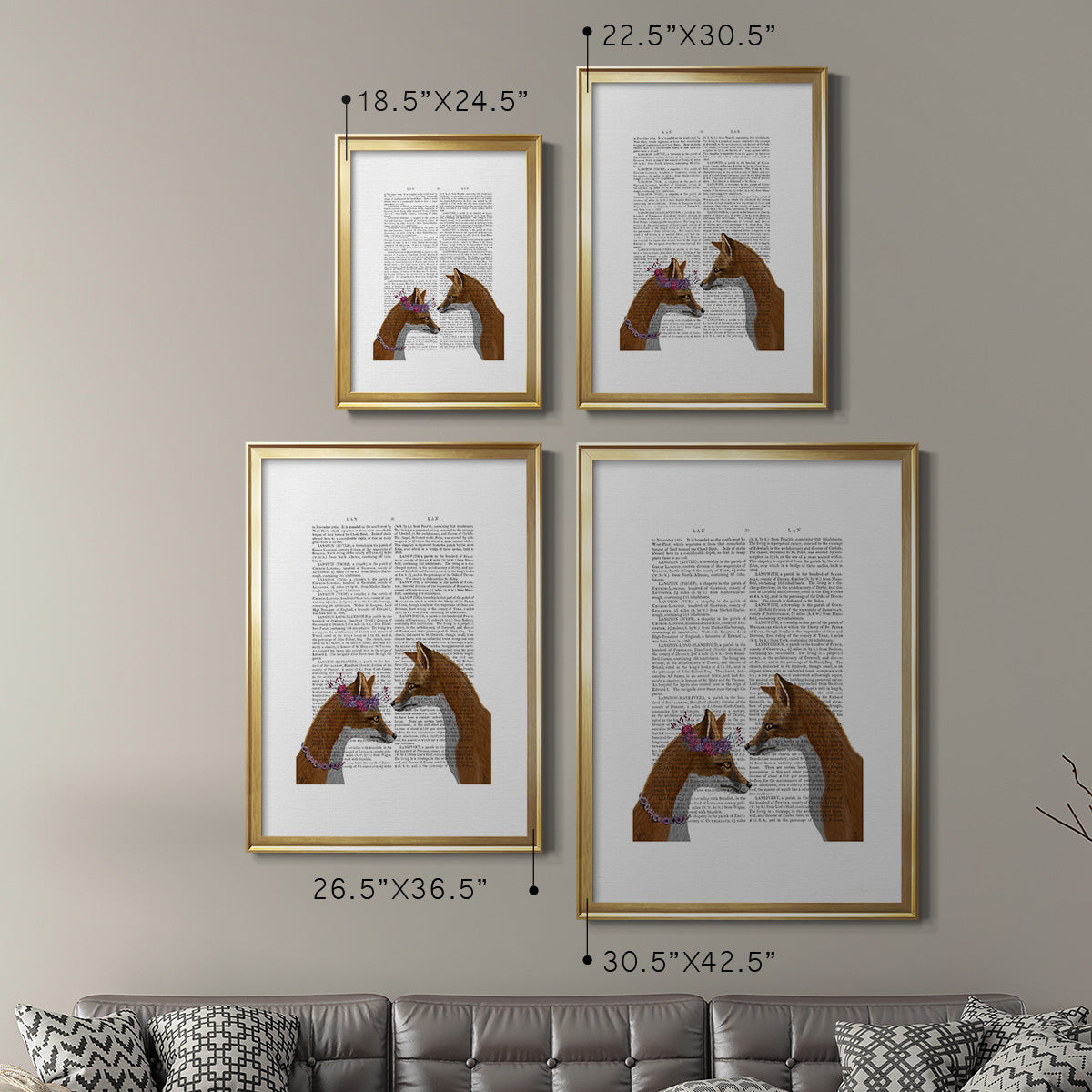 Fox Lovers - Modern Framed Canvas Print